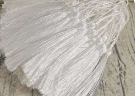 Bookmark Tassel 10pc  White 12cm