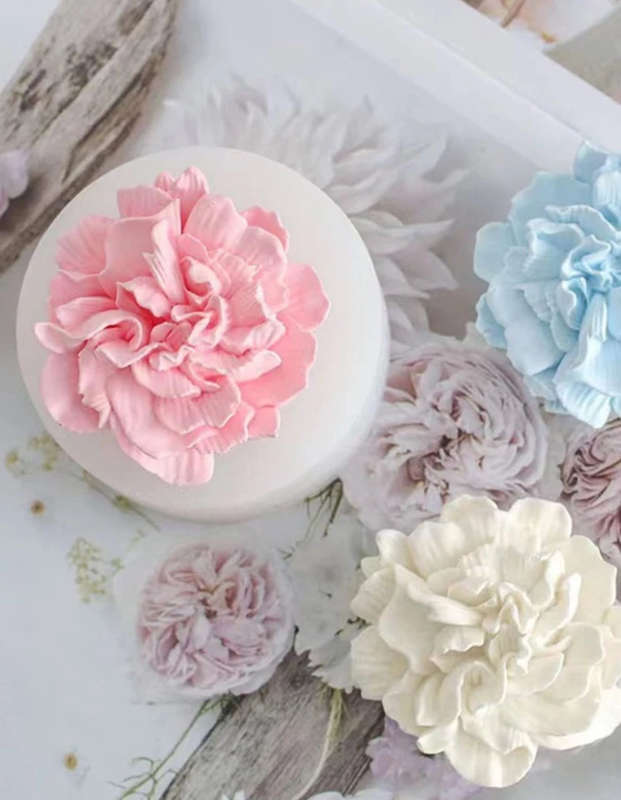 Silicone Mould 3D Cupcake Carnation Flower
