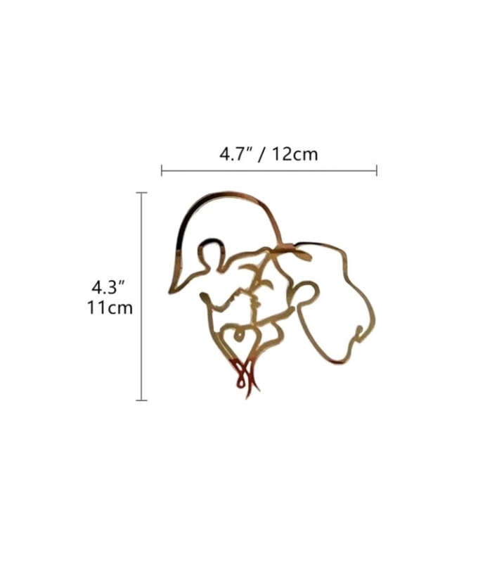 BB Line Art Abstract Acrylic Cake Topper Love