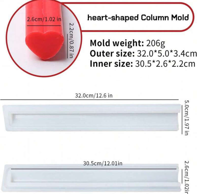Silicone Mould Soap Heart Column