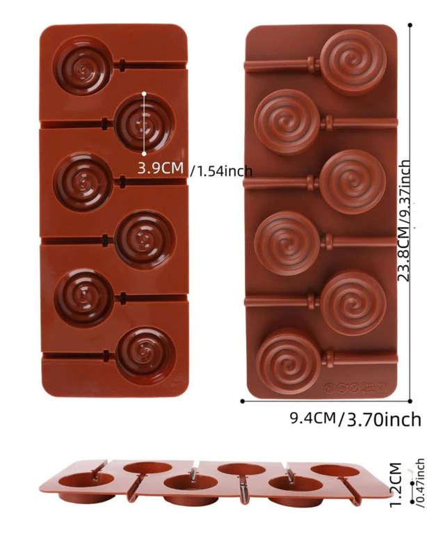 Swirl Lollipop silicone mould, 4cm