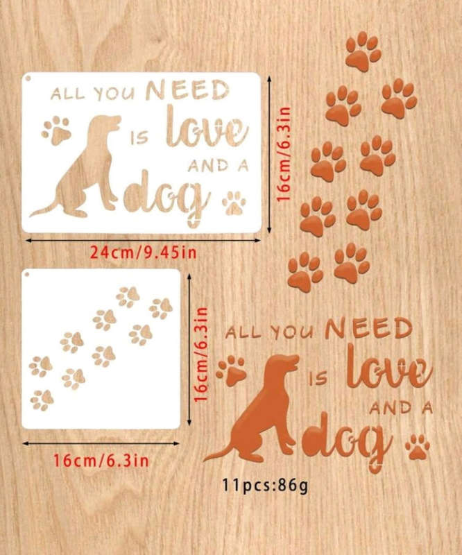 Cake Decorating Stencil Dog 11pc