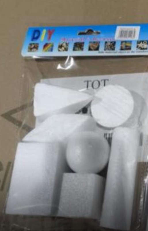 7pc Polystyrene Faux White Structure Shapes