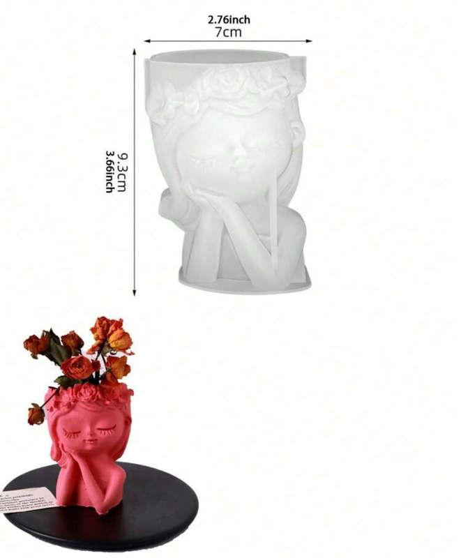 Silicone Mould Girl Head Planter