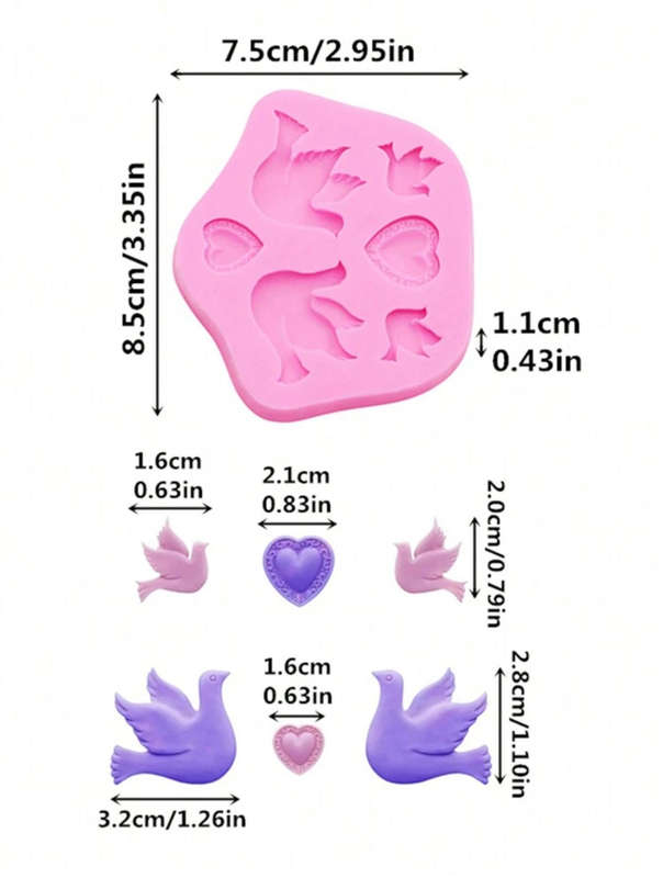 Silicone Mould Love Birds Valentine