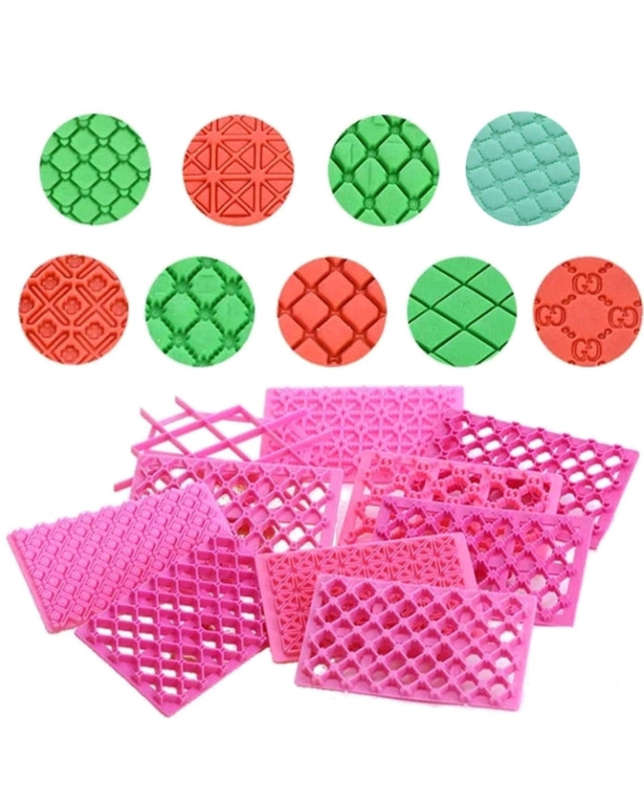 9pcs Fondant Clay Embosser