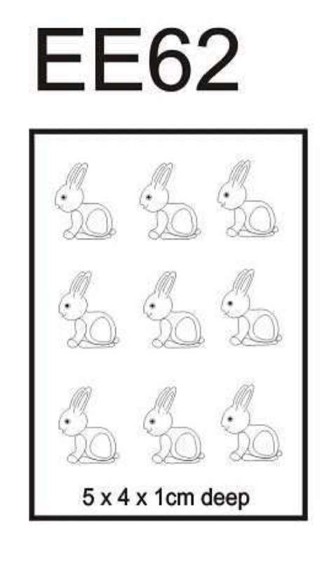 EE62 Hard Plastic Chocolate Mould Easter Bunny