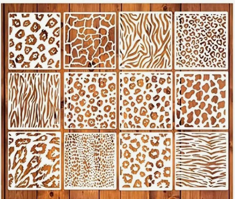 Cake Decorating Stencil Animal 12pcs