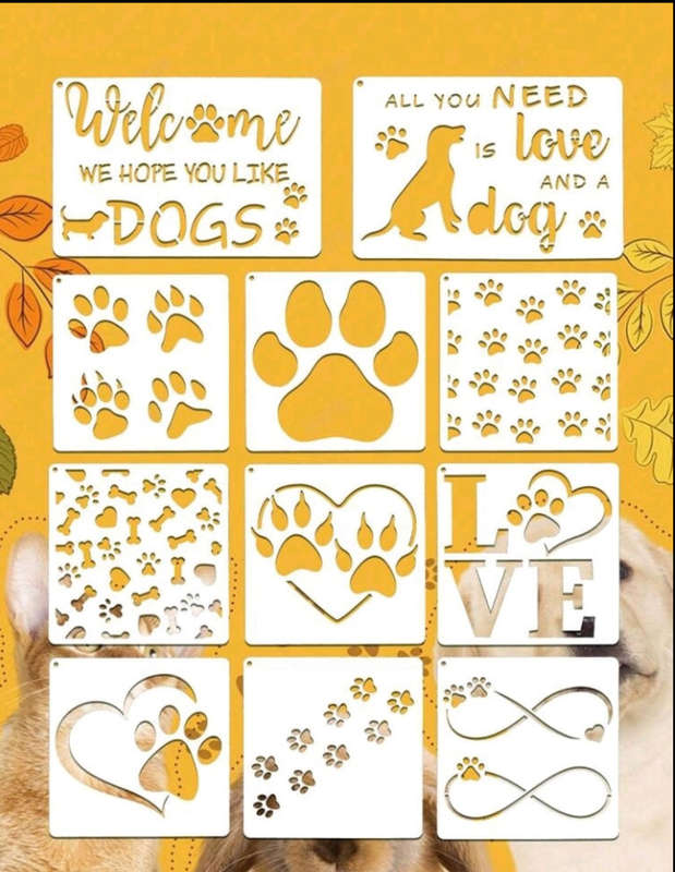 Cake Decorating Stencil Dog 11pc