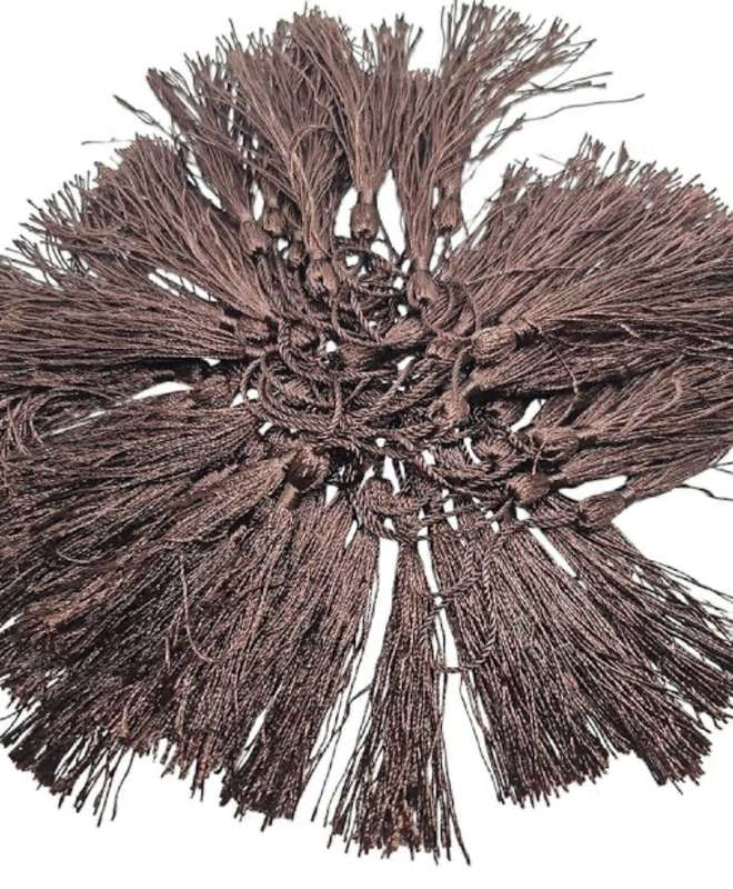 Bookmark Tassel 10pc Brown 12cm