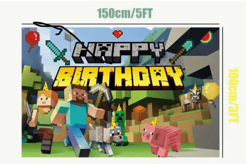 Cloth Party Backdrop 1mx1.5m Minecraft