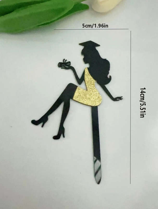Nr387 Acrylic Cake Topper Graduation Glitter