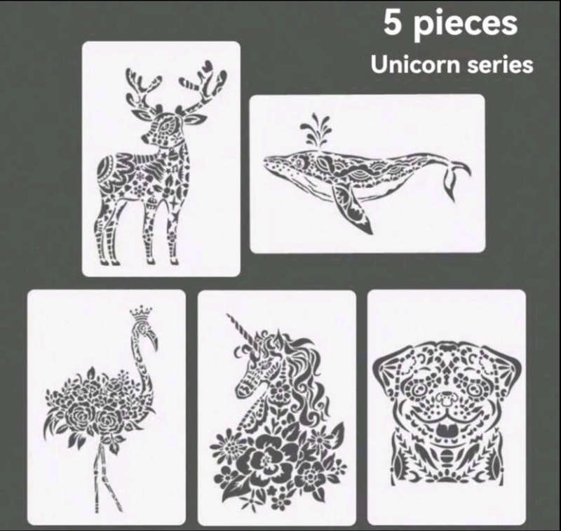 Cake Decorating Stencil Animal 5pcs
