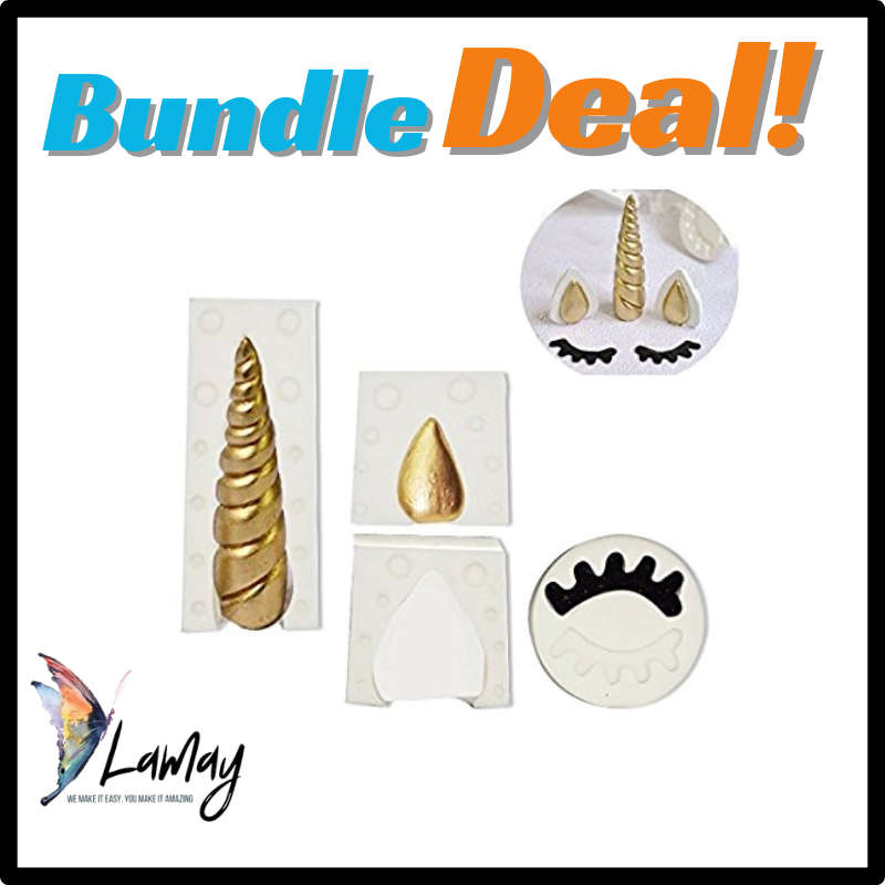 Silicone Mould 3D Unicorn Horn Ears Lashes