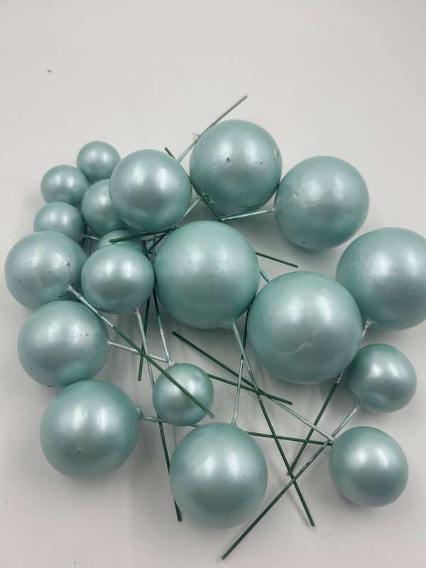 20pc Faux Balls Pearl Sage Green