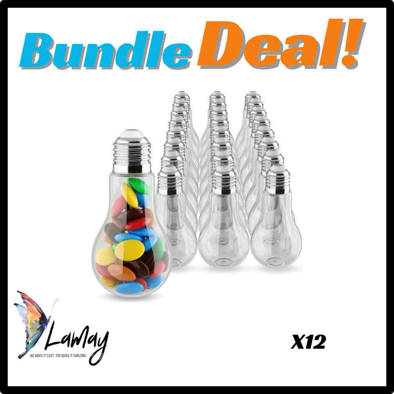 Bundle Deal 12pc Empty Plastic Light Bulb Container 12cm