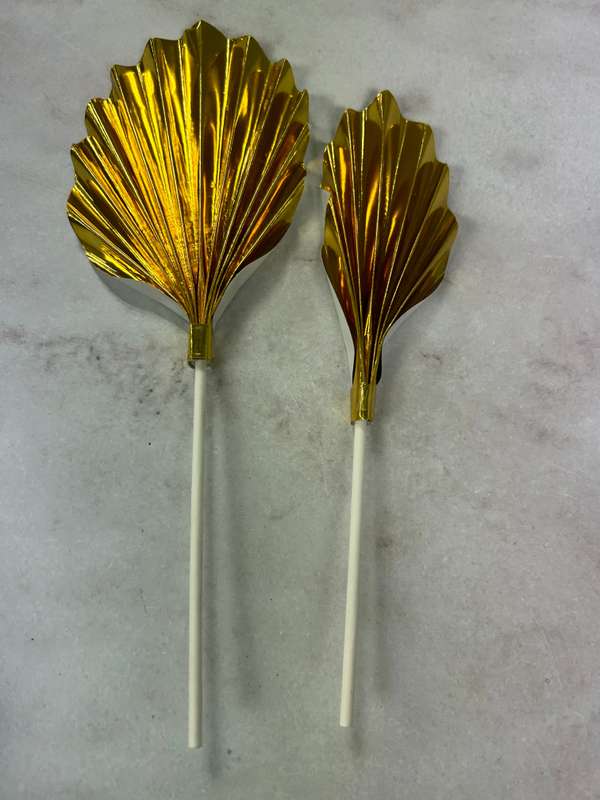 Gold Paper Fan Cake Topper