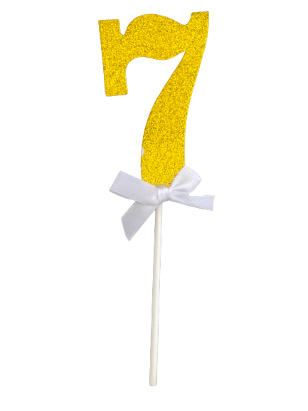 Cardboard Cake Topper Number 7 Gold