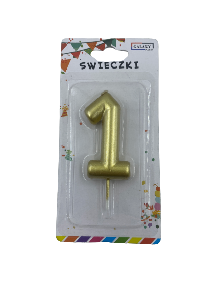 Nr1 Gold Number Birthday Candle