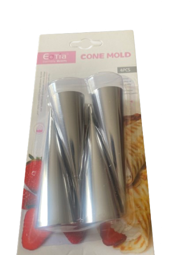 4pcs Cream Horn Pastry Horn Formers