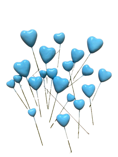 20pc Cake Topper Polystyrene Heart Faux Balls Blue