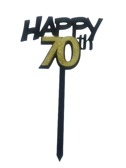 Katty House Wooden Topper 70th Gold
