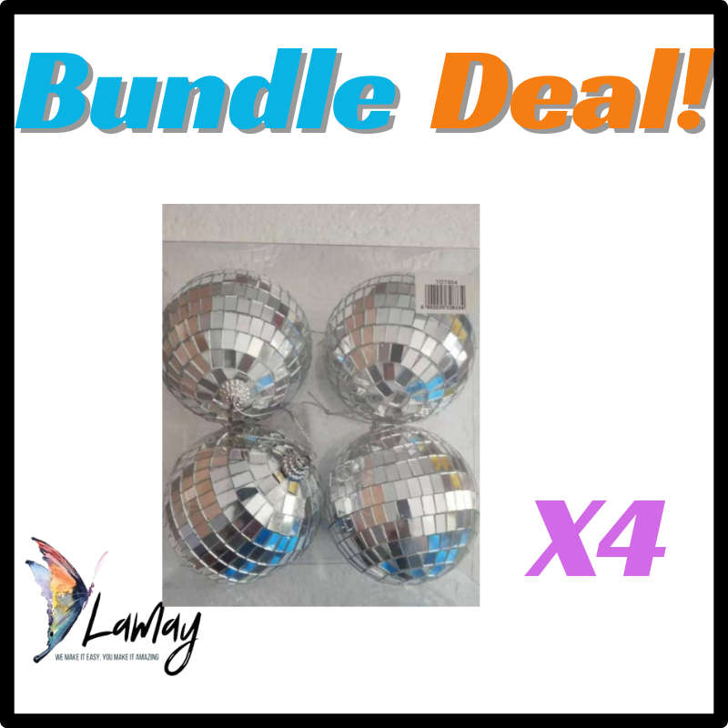 Bundle Deal Mirror Ball Cake Topper 9cm