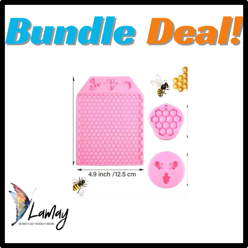 3pc Silicone Mould Honeycomb and Bee