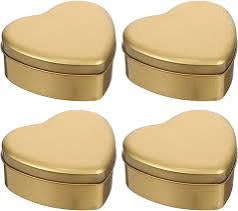 7cm Metal Heart Tin Gold