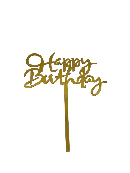 Nr147 Acrylic Cake Topper Happy Birthday Gold