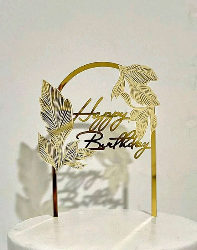 EE Line Art Abstract Acrylic Cake Topper 3pc
