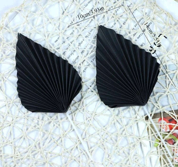 Paper Palm Leaf Cake Topper Black 2pcs
