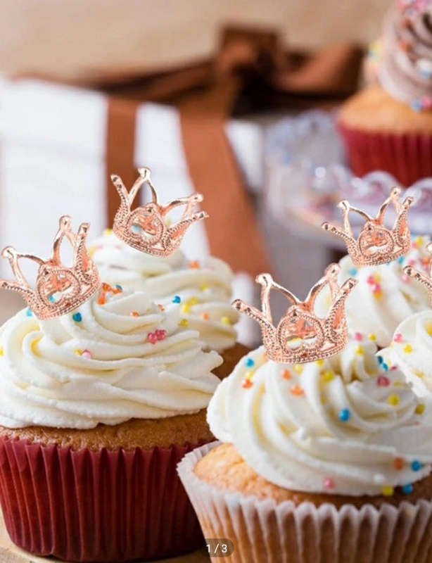 Tiara Cupcake Topper Rose Gold 5pcs