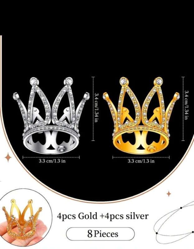 Tiara Perfect For Cake Topper 8pcs