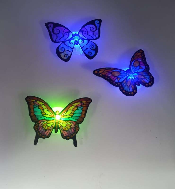 Cake Topper Colorful  Butterfly With Light
