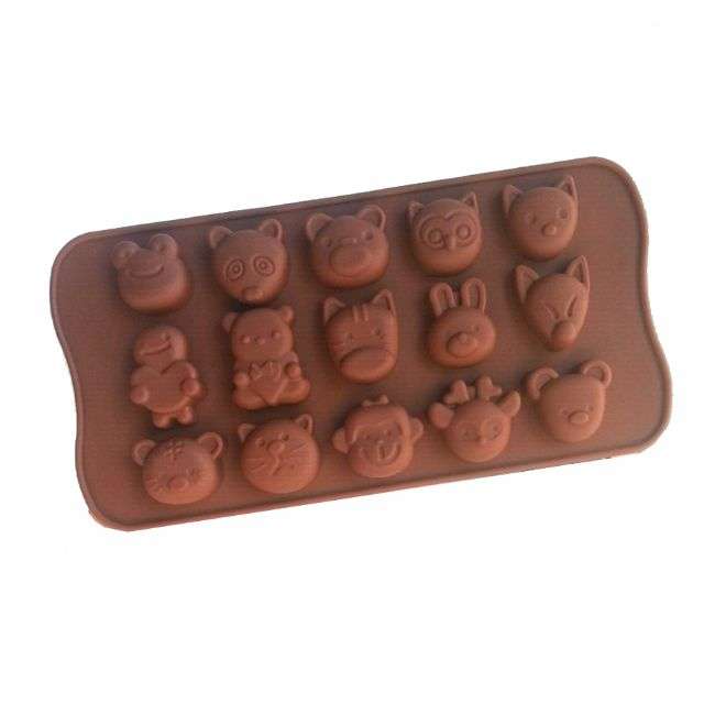 Nr142 Silicone Mould Chocolate Cat Owl Frog Fox