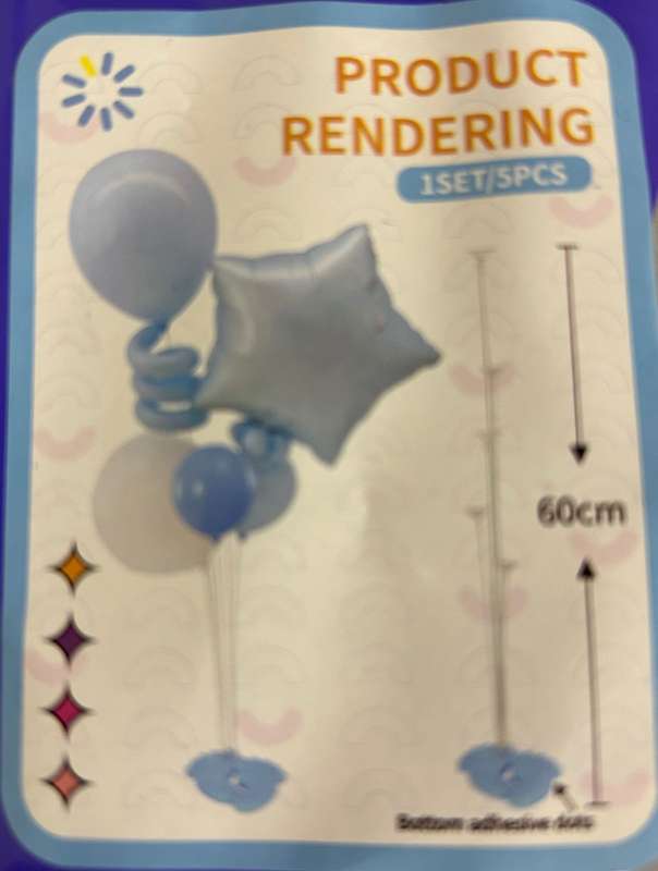 Table Balloon Stand Blue Feet