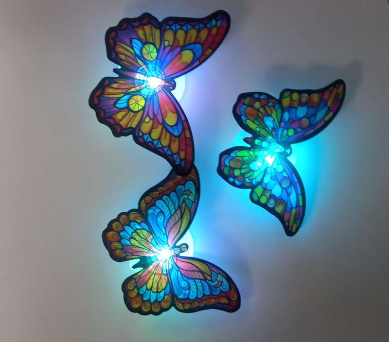 Cake Topper Colorful  Butterfly With Light