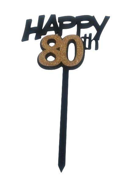 Katty House Wooden Topper 80th Rose Gold