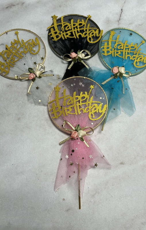 Cake Topper Metal and Tule
