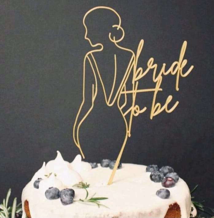 Acrylic Cake Topper Bride To Be Gold