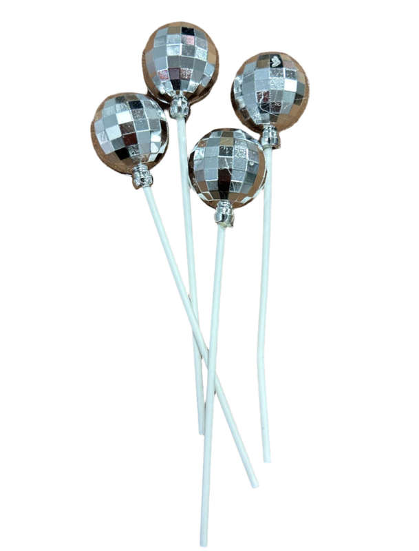 4Pc Disco Mirror Ball Faux Balls