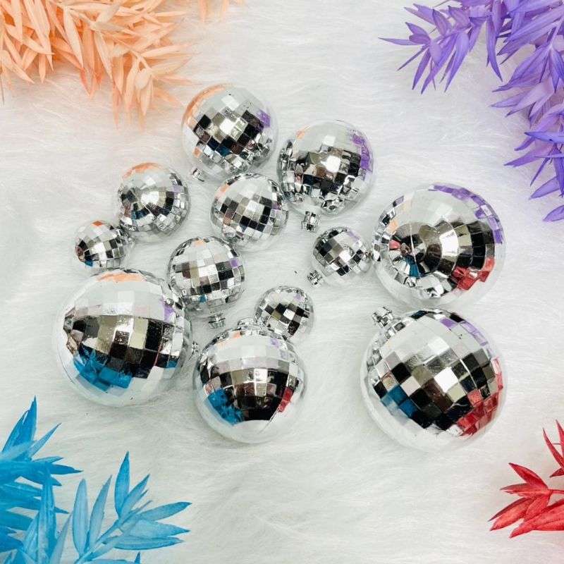 12Pc Disco Mirror Ball Faux Balls