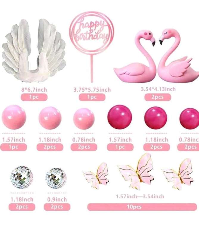 2pc Cake Topper Flamingo