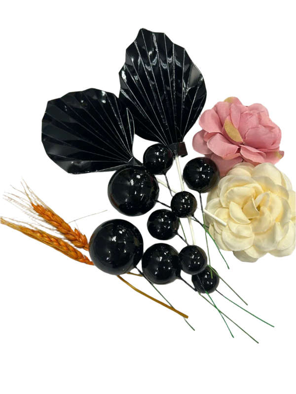 Cake Topper Palm Leaf Faux Balls