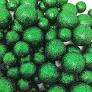 Cake Topper Polystyrene Faux Balls Green Glitter