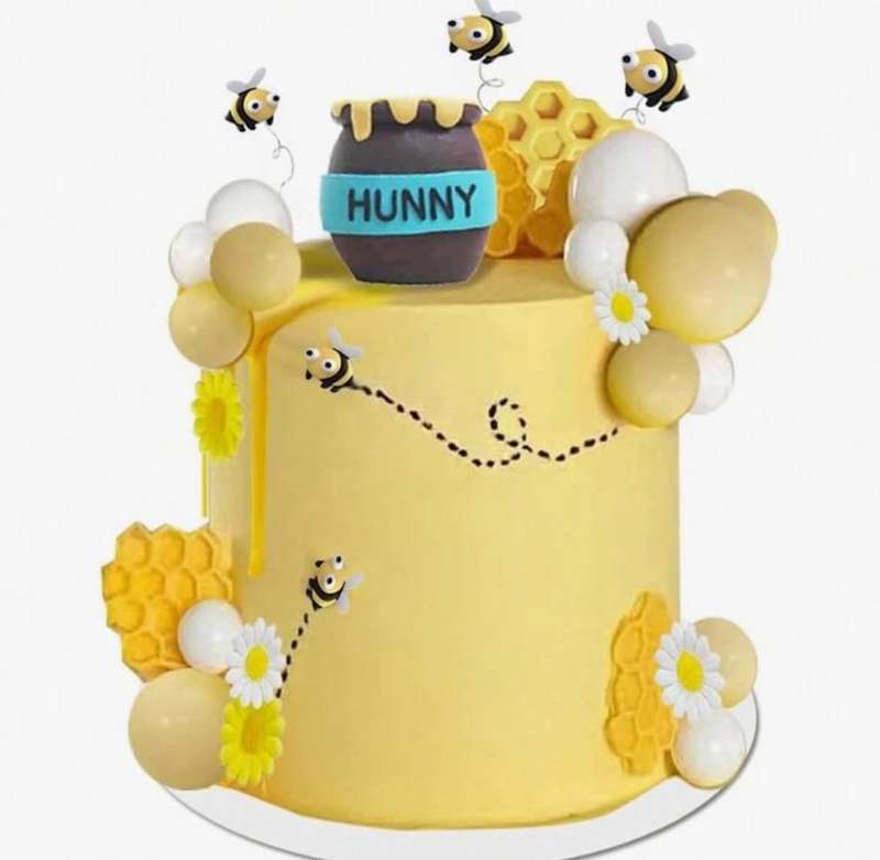 Bee and Honey Cake Topper Set