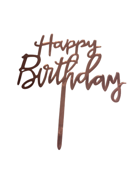 Nr227 Acrylic Cake Topper Happy Birthday Small Pink