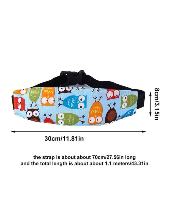 Owl Car Baby Head Support Band Blue
