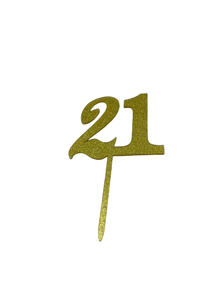 Nr68 Acrylic Cake Topper 21st Birthday  Gold